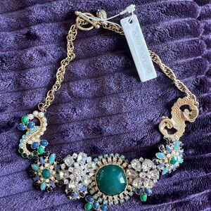 Ann Taylor Gold Green Statement Necklace